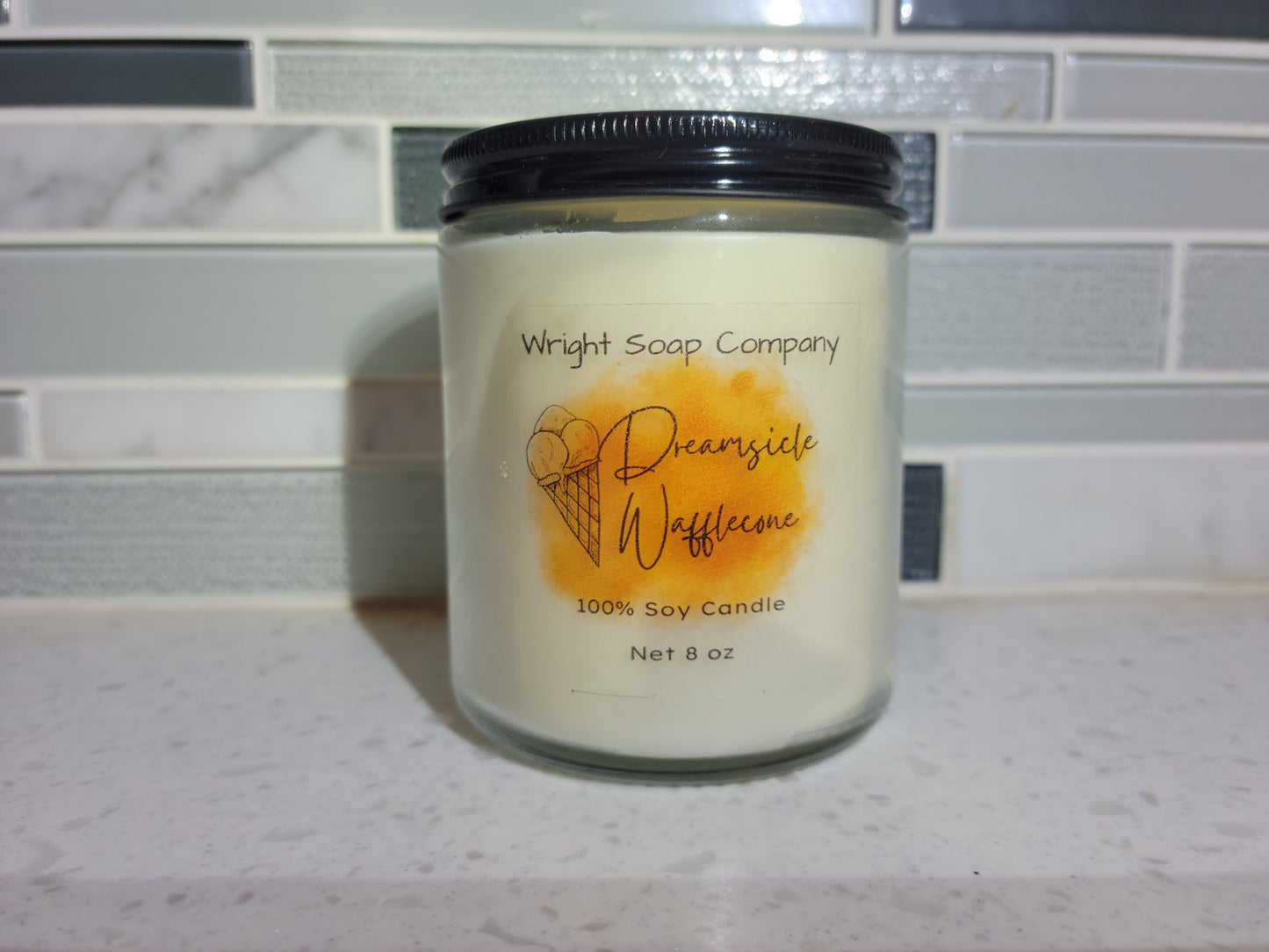 Dreamsicle Wafflecone Candle** 100% Soy Wax** Hand poured** gift**self care