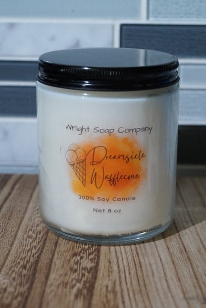 Dreamsicle Wafflecone Candle** 100% Soy Wax** Hand poured** gift**self care