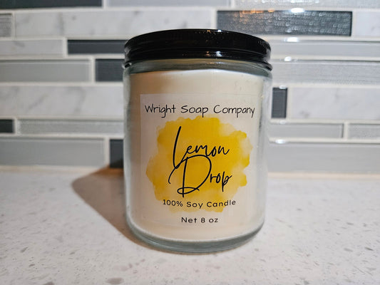 Lemon Drop Candle** 100% Soy Wax** Hand poured** gift**self care