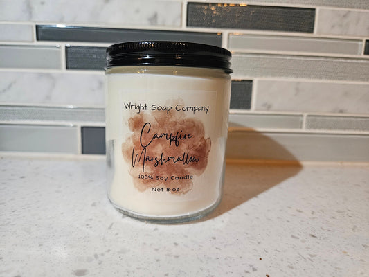 Campfire Marshmallow Candle 100% Soy Wax Hand poured