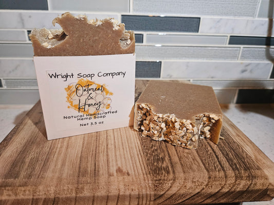 Oatmeal and Honey Hemp Soap - Handmade Soap - Oatmeal- Selfcare-Artisan-Coconut Free