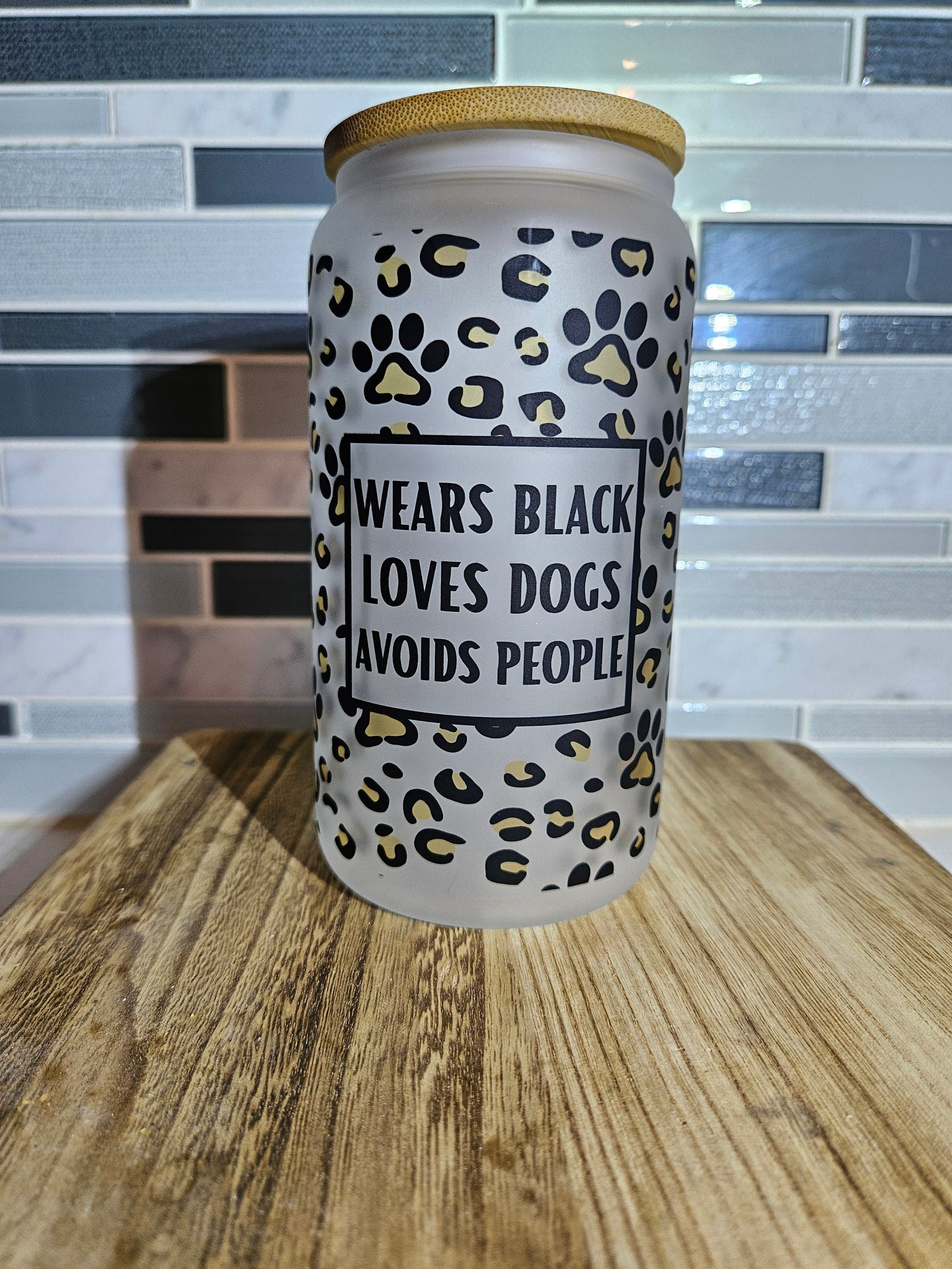 16 oz Frosted Dog mom**Pet mom**Cheetah print**Beer Glass*** Bambo** Coffee Cup**