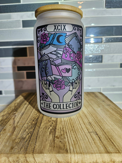 16 oz Frosted Tarot Card The Collector**Books**dirty**smut** Attitude** Skeleton**Fun**Beer Glass*** Bambo** Coffee Cup**