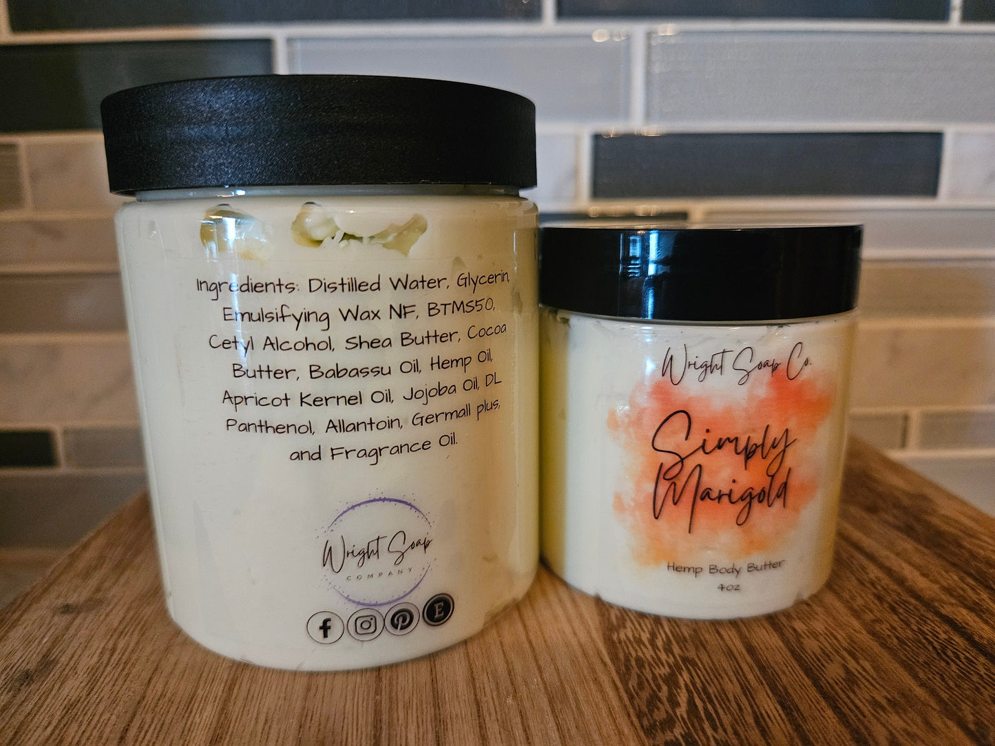 Simply Marigold Hemp Body Butter- Melon-Marigold-Amber-Coconut scent-Self Care-Lotion-Spa