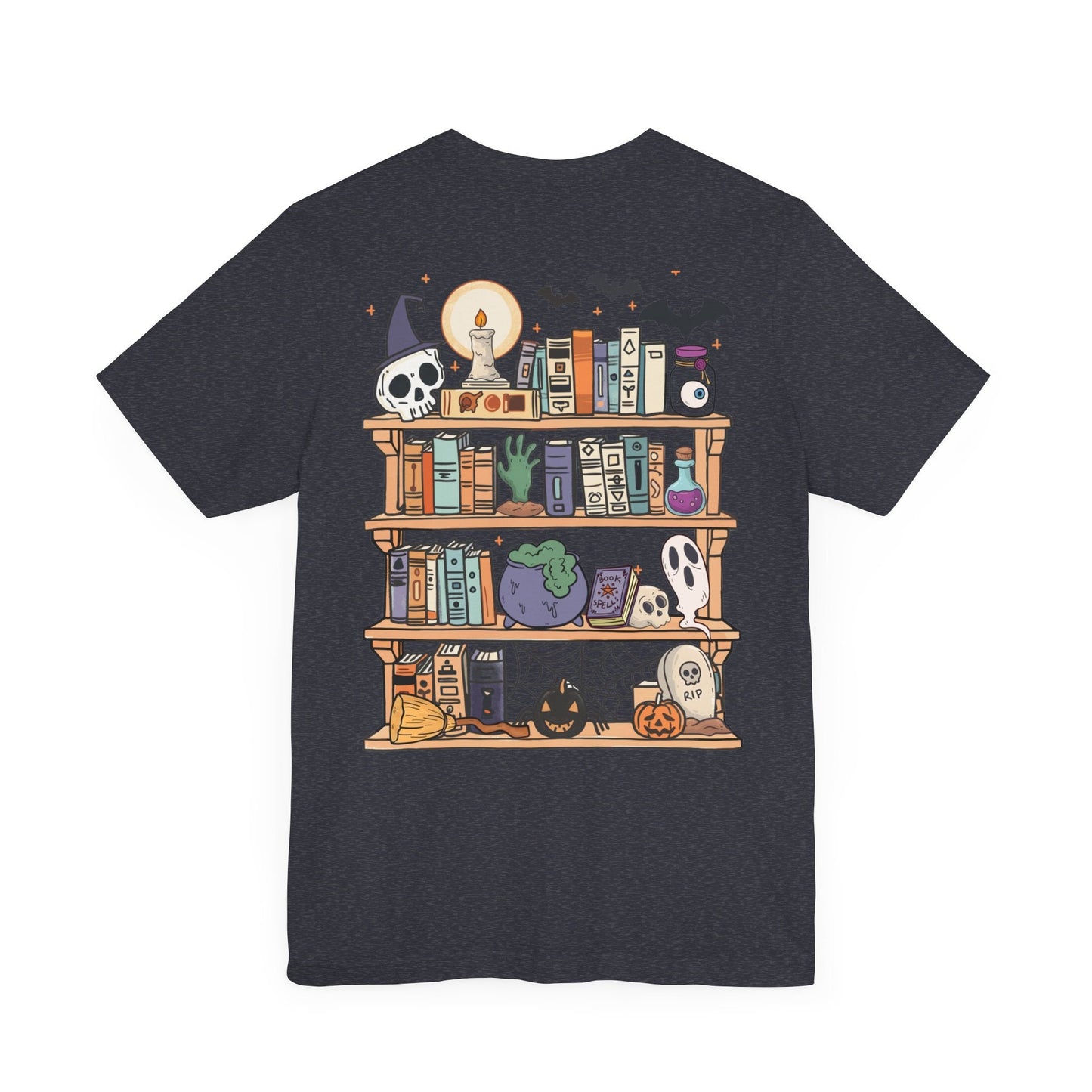 Ghost Reader, Book Ghost, Booktrovert, Book worm, Halloween, Fall, Scary, Horror, Unisex Jersey Short Sleeve Tee