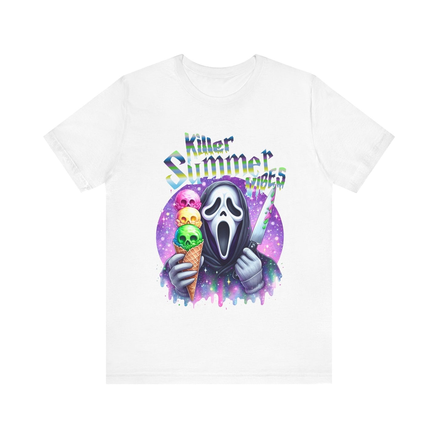 Killer Summer Vibes*** Ghost** Killer** Horror**Unisex Jersey Short Sleeve Tee