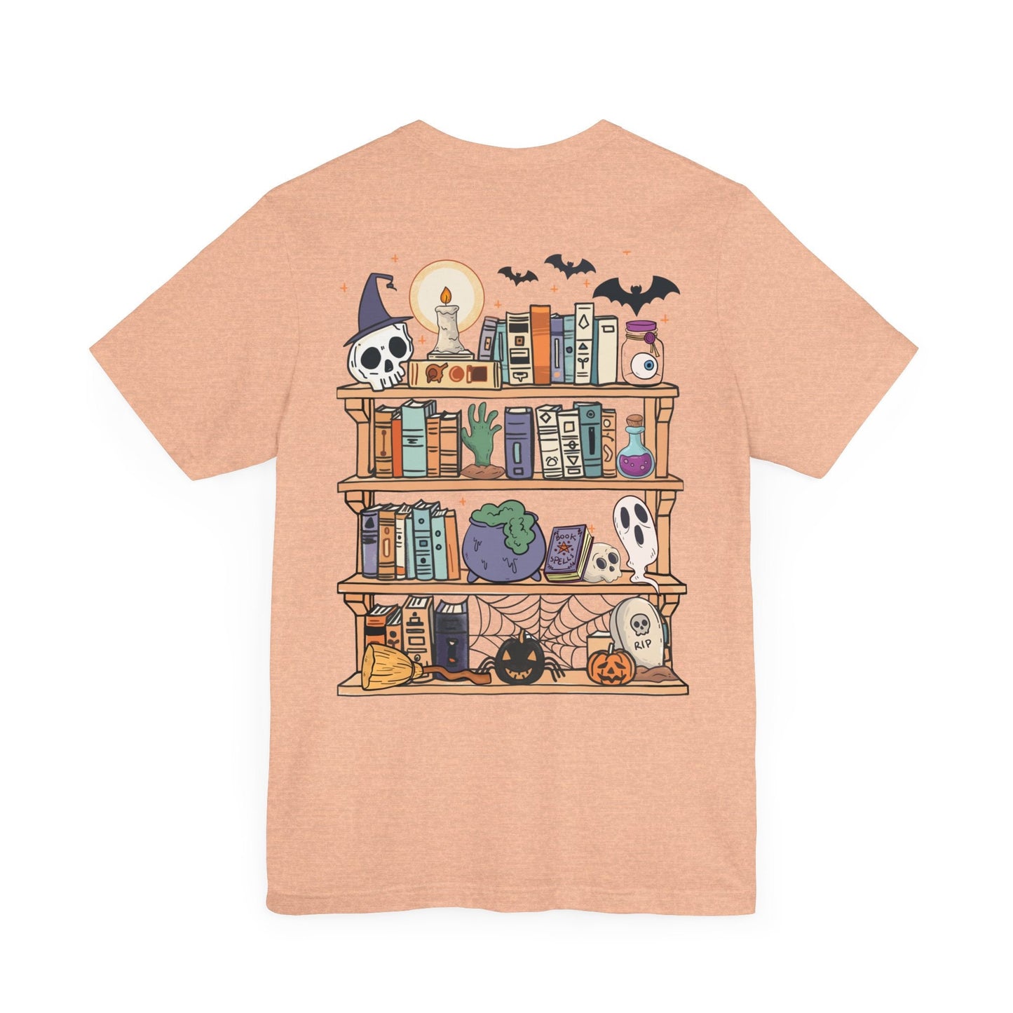 Ghost Reader, Book Ghost, Booktrovert, Book worm, Halloween, Fall, Scary, Horror, Unisex Jersey Short Sleeve Tee