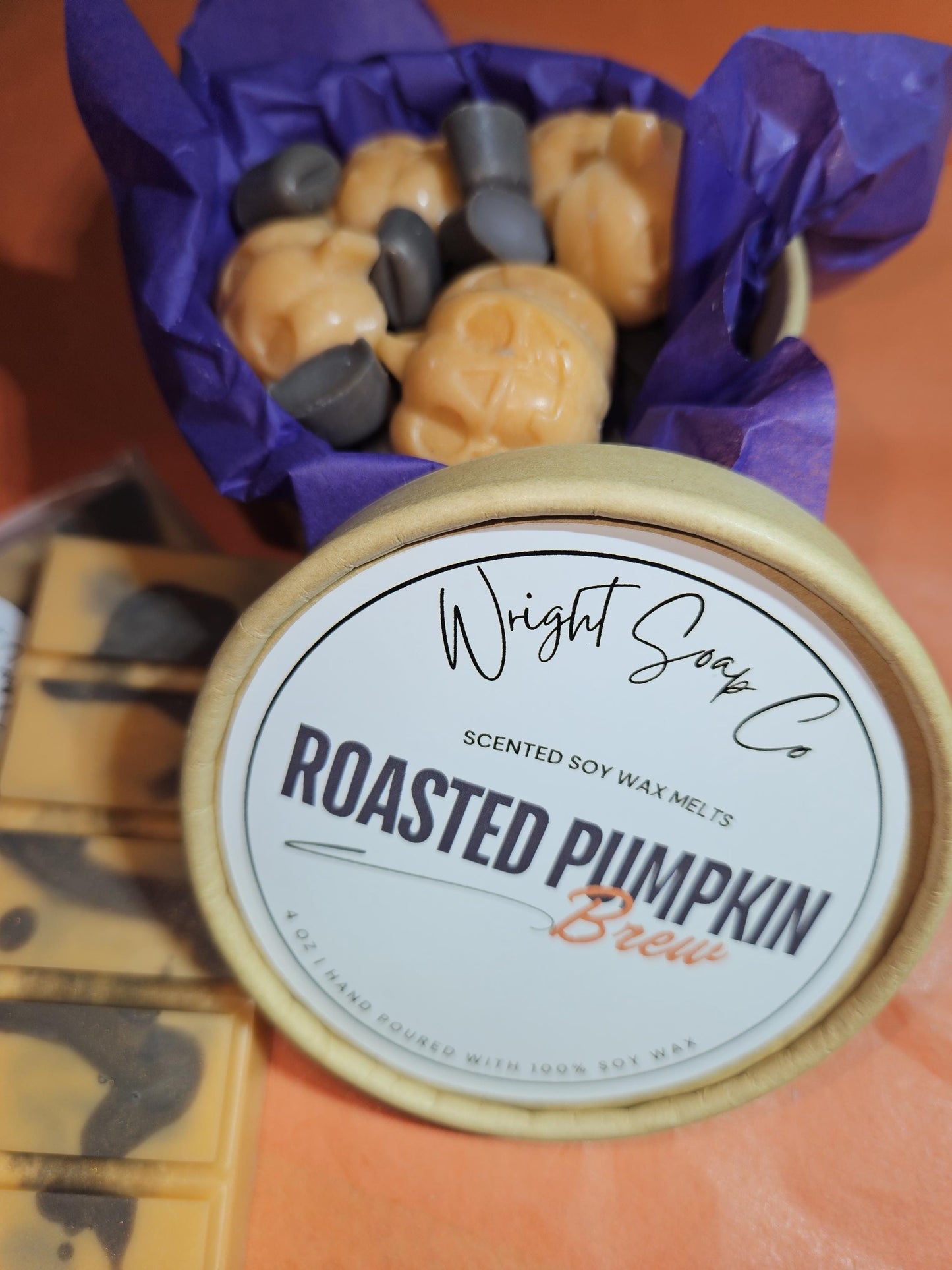 Roasted Pumpkin Brew Wax Melts | Orange and Brown | Shimmering Wax Melts | Fall Decor | Fall Scent | Home | Coffee Roasted Pumpkin Scent