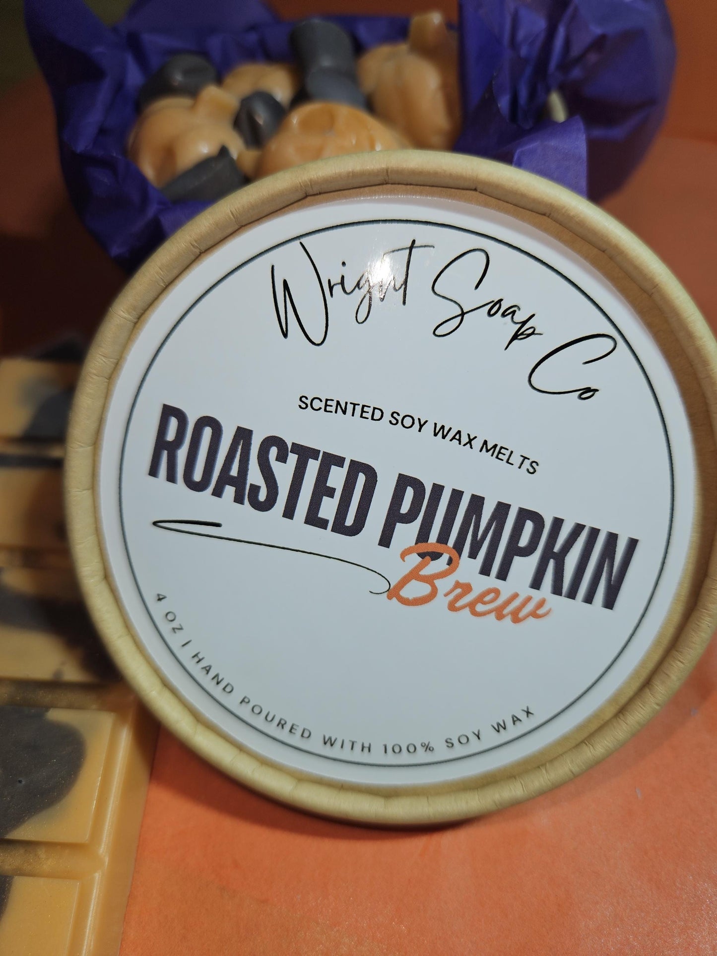 Roasted Pumpkin Brew Wax Melts | Orange and Brown | Shimmering Wax Melts | Fall Decor | Fall Scent | Home | Coffee Roasted Pumpkin Scent