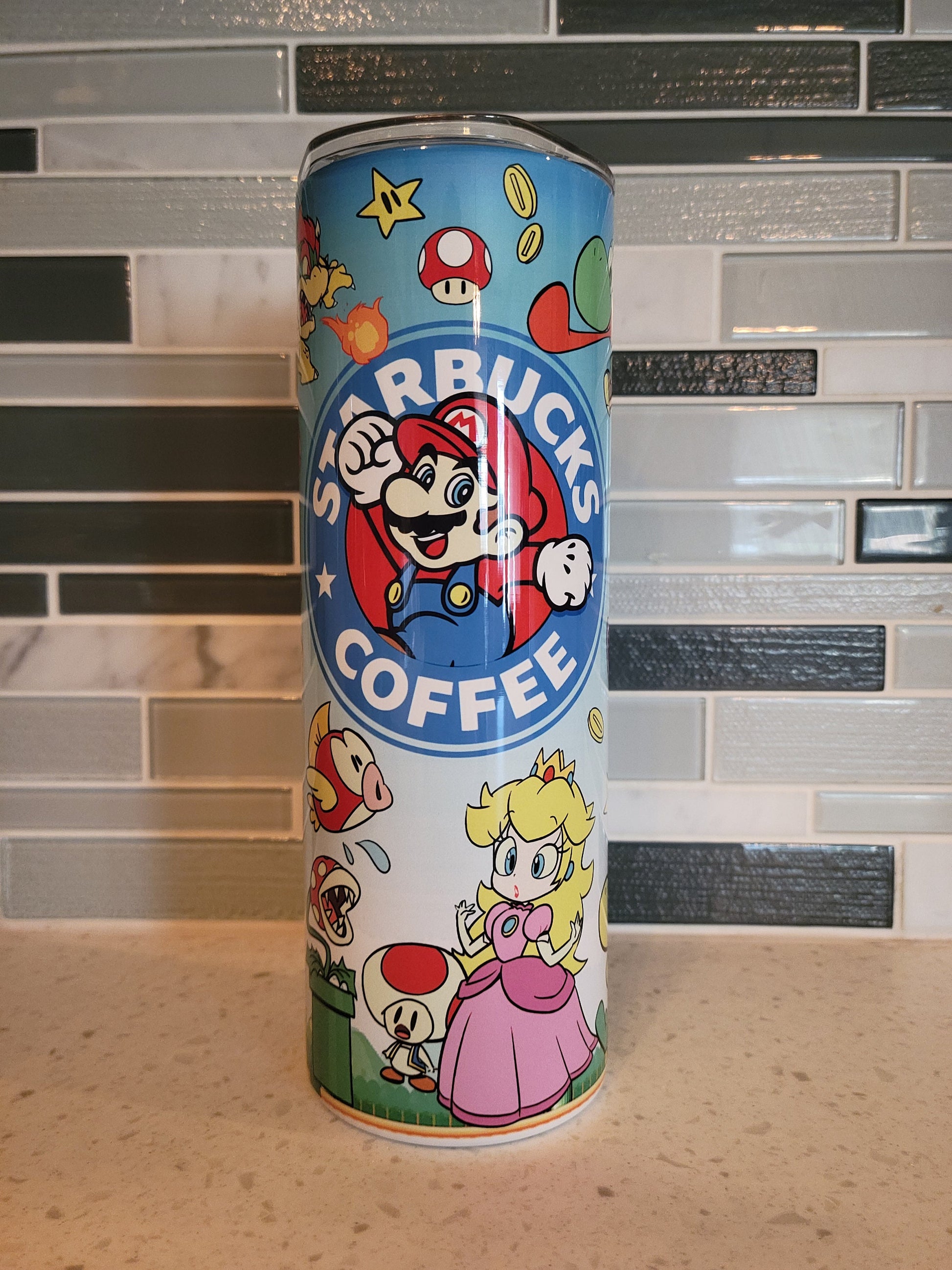 Gamer**peach**plumbers** super**starbucks**20oz**Tumbler**