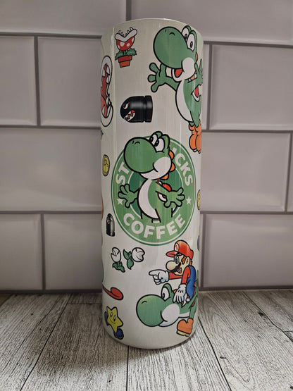 Gamer**peach**plumbers**yoshi**super**starbucks**20oz**Tumbler**