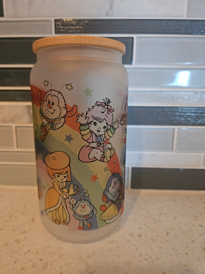 16 oz frosted cup **Rainbow**Brite**80's**cartoon**cold cup**reusable cup** cup with lid and straw**Beer cup**