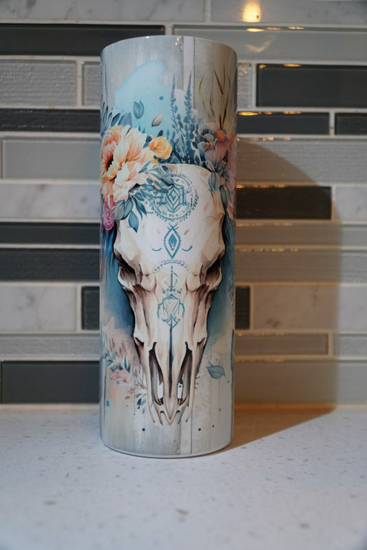 Western**Skull**Floral**Bull**20 oz Tumbler