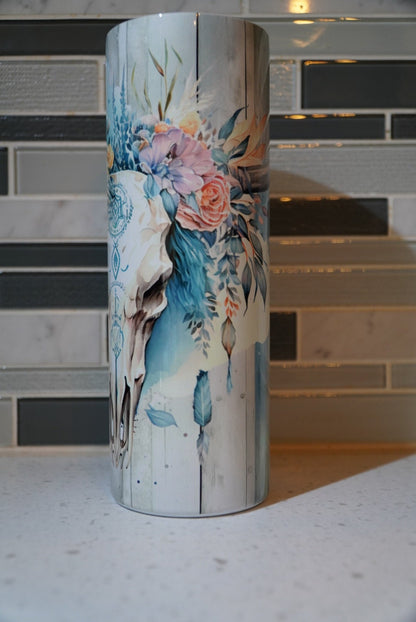 Western**Skull**Floral**Bull**20 oz Tumbler