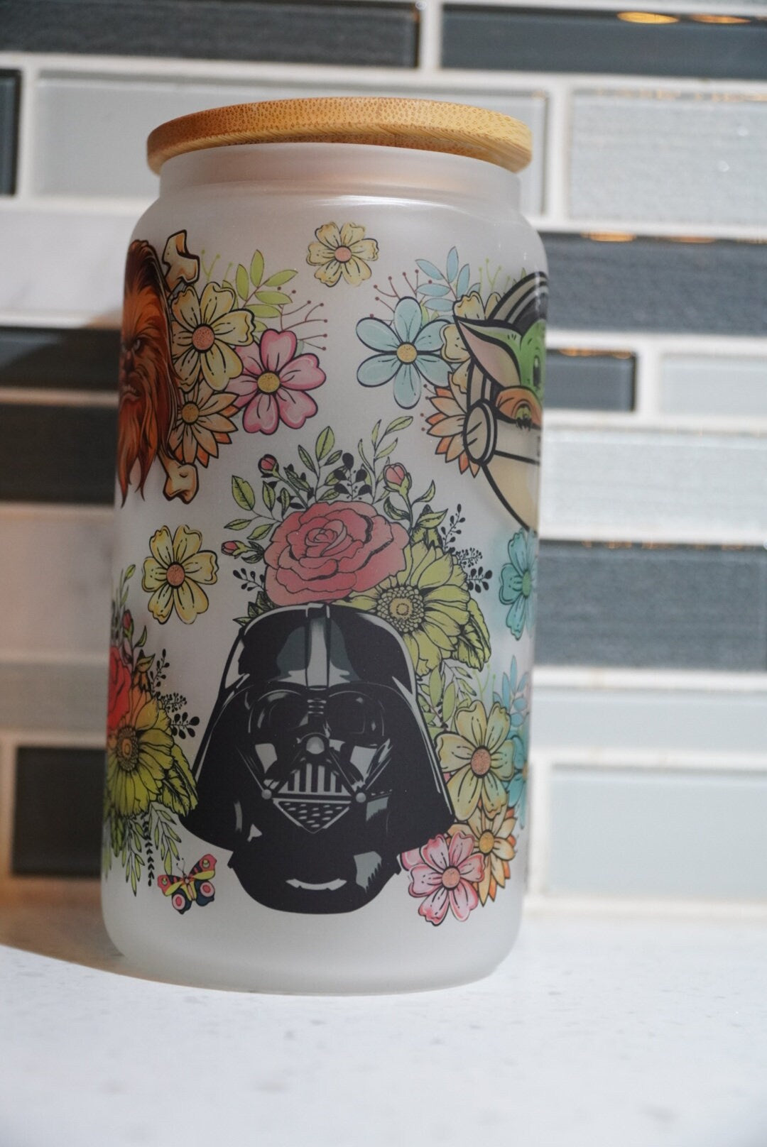 16 oz frosted cup **Darth**Star*starbucks**cold cup**reusable cup** cup with lid and straw**Beer cup**