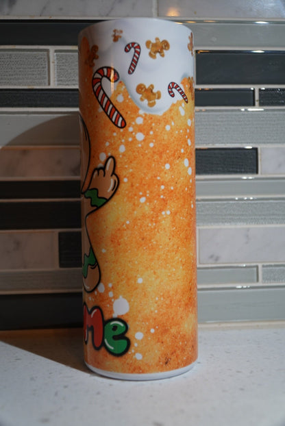 20 oz Tumbler**Bite Me**Gingerbread**Christmas**Holiday**adult*Hot cup**cold cup**reusable cup** cup with lid and straw**Tumbler**