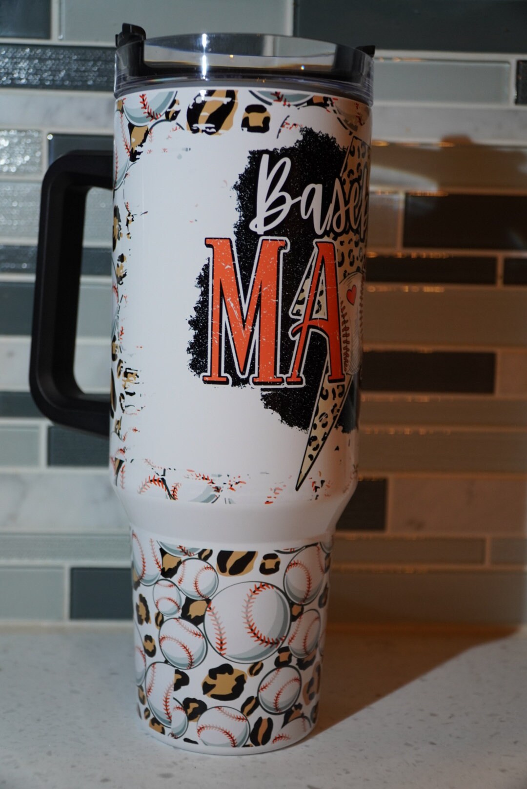 Baseball Mama*baseball*mom*mommy*bruh*40 oz Tumbler