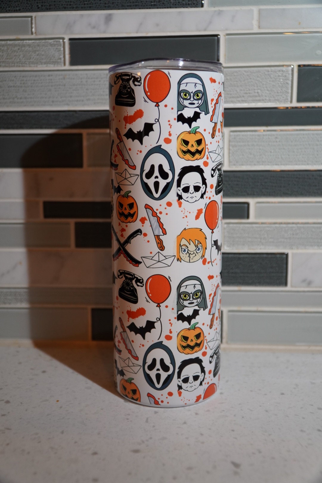 Friends**Ghostface**Jason** Michael Meyers**Pennywise**IT**Chucky**Horror**20 oz Tumbler