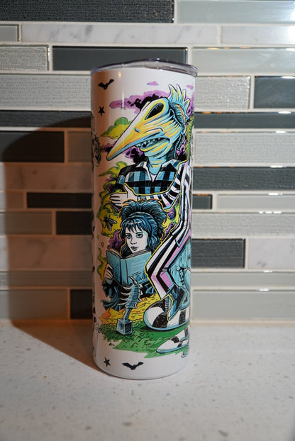 BeetleJuice**It's Showtime**Never Trust the Living***Black and White**20 oz tumbler