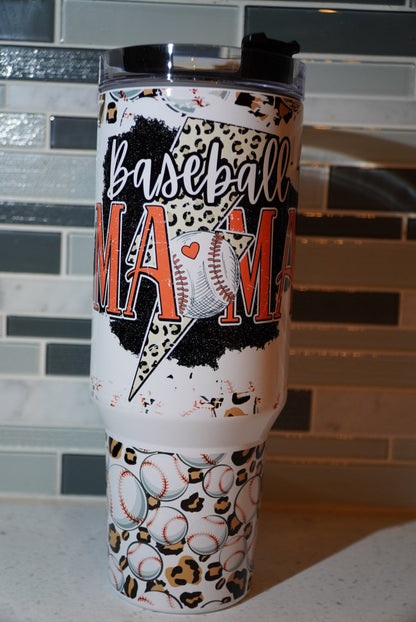 Baseball Mama*baseball*mom*mommy*bruh*40 oz Tumbler