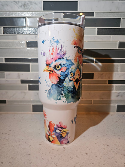 I dont give a cluck**chicken**farm**peckers**40 oz Tumbler