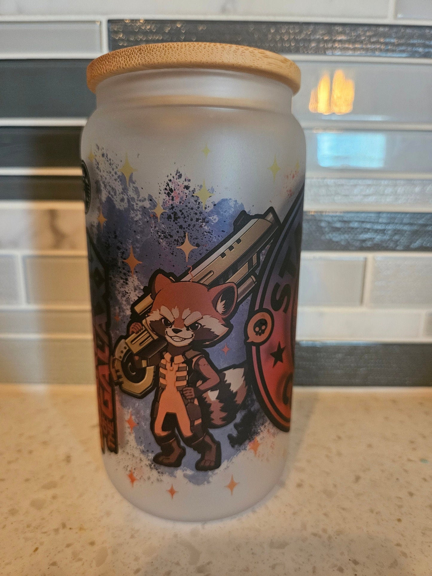 16 oz frosted cup **Guardian**Star Lord**Groot**Rocket**Galaxy**starbucks**cold cup**reusable cup** cup with lid and straw**Beer cup**