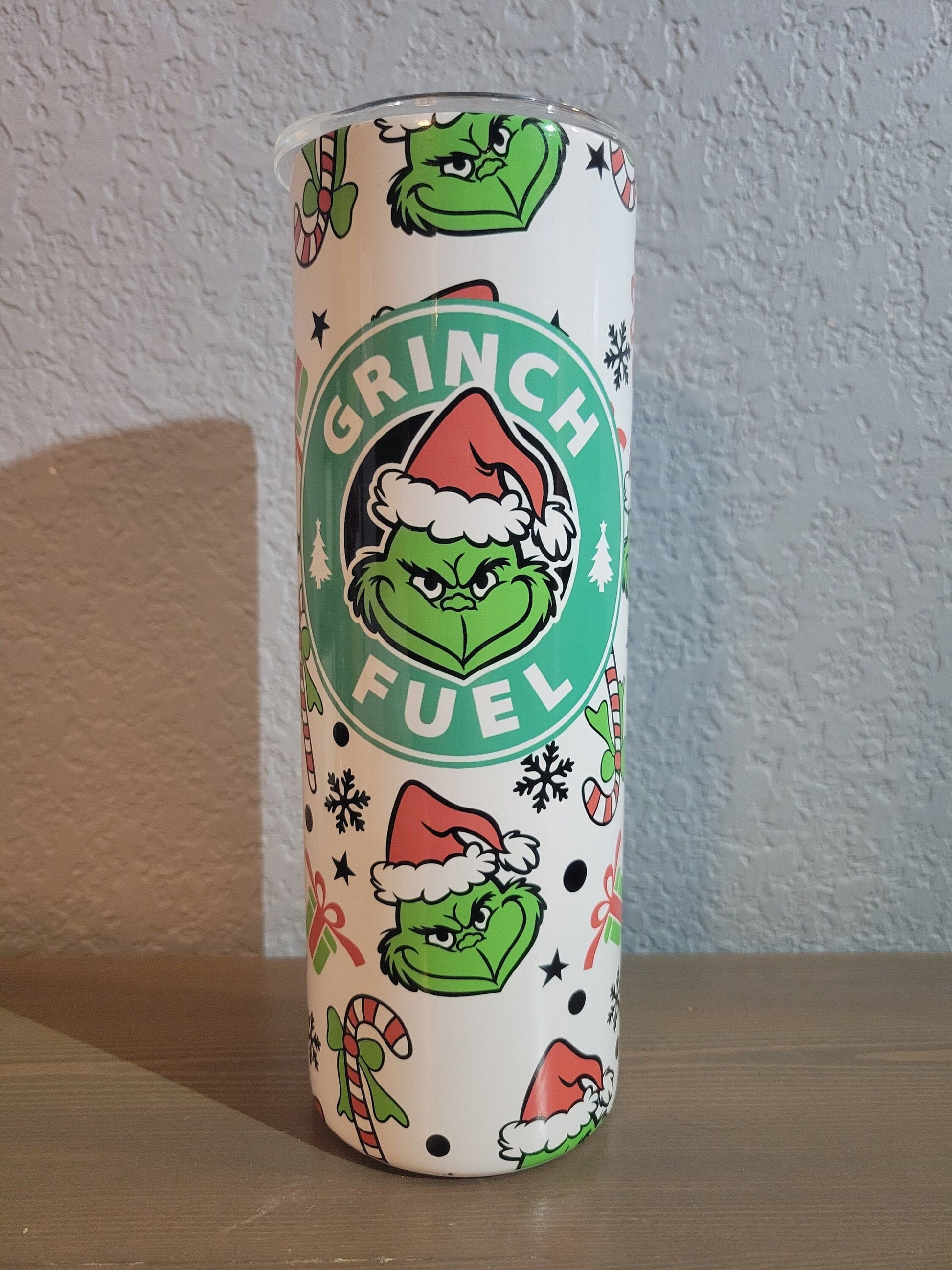 20 oz Tumbler**Grinch**Grinchmas**Grinch Fuel**Starbucks**Hot cup**cold cup**reusable cup** cup with lid and straw**Tumbler**