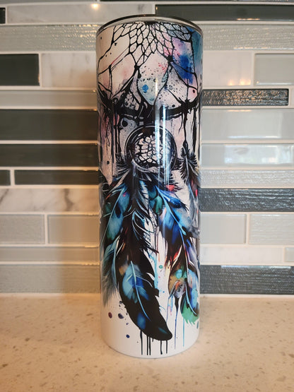 Dream Catcher 20 oz tumbler Boho Feathers