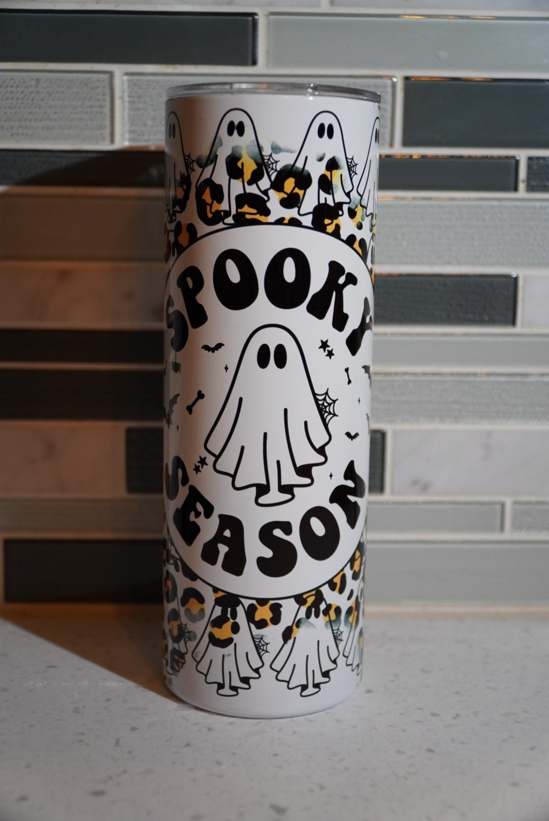 Spooky Vibes Season** Spooky Season**ghost**lepoard**20 oz tumbler mover over hot girl summer Tumbler