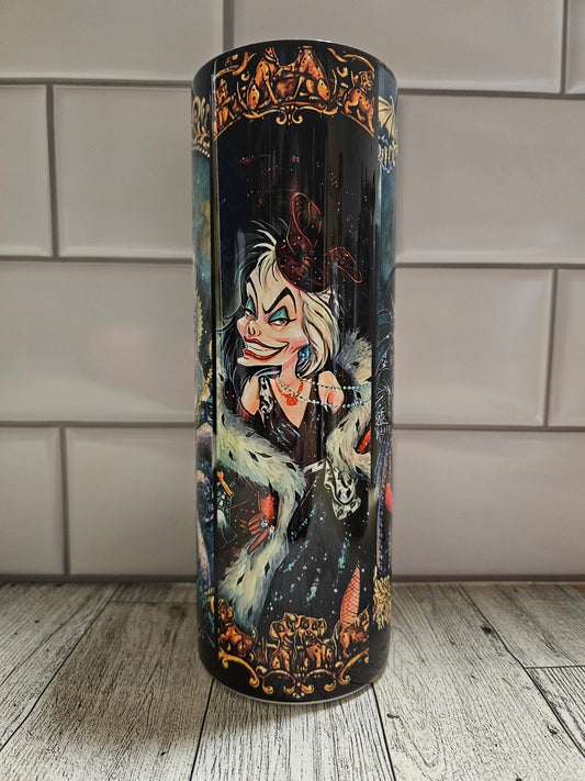 Royal Villain***Evil Queen**Sea Witch**Queen of Cruella**magical**20 oz Skinny tumbler** cold and hot drink**