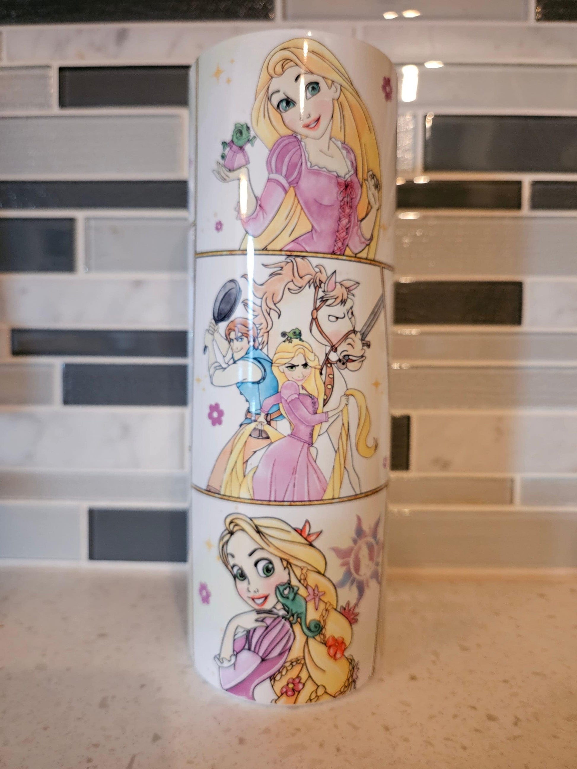 Rapunzell**cartoon**princess**20 oz Skinny tumbler** cold and hot drink**