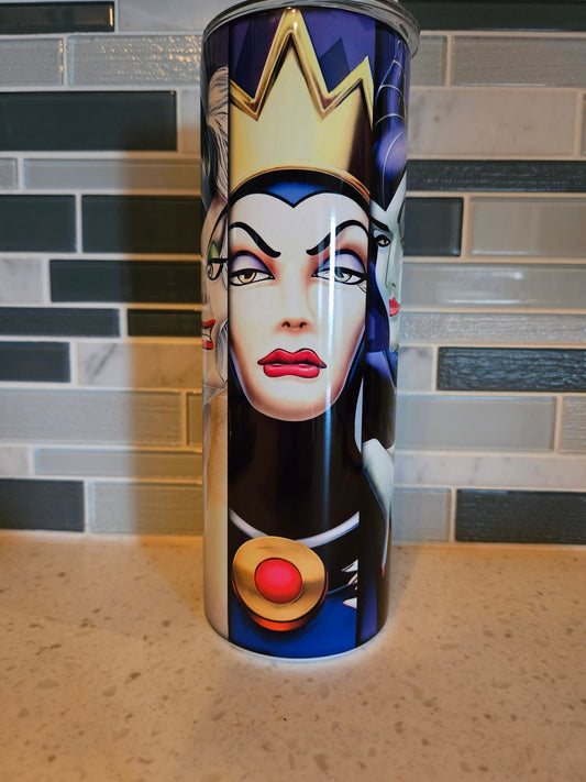 Villain***Evil Queen**Sea Witch**Queen of Cruella** Gothel**20 oz Skinny tumbler** cold and hot drink**