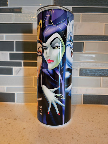 Villain***Evil Queen**Sea Witch**Queen of Cruella** Gothel**20 oz Skinny tumbler** cold and hot drink**