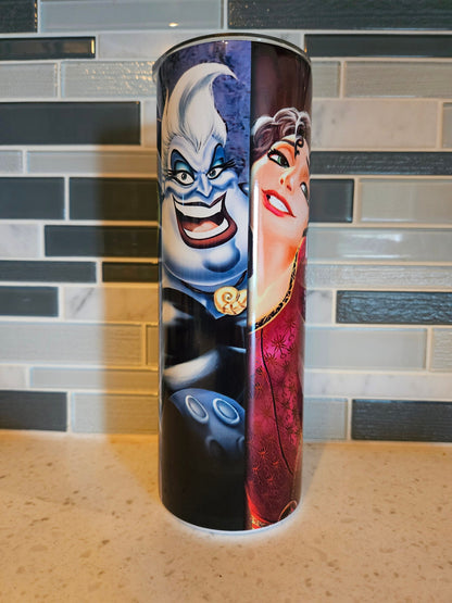 Villain***Evil Queen**Sea Witch**Queen of Cruella** Gothel**20 oz Skinny tumbler** cold and hot drink**