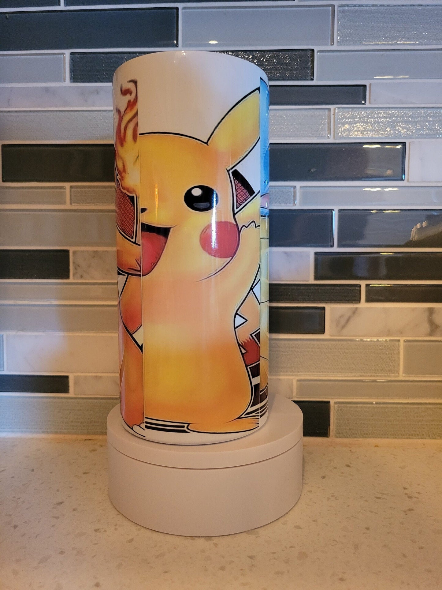 Pokemon**Squirtle**Pikachu**Charmander**metal tumbler