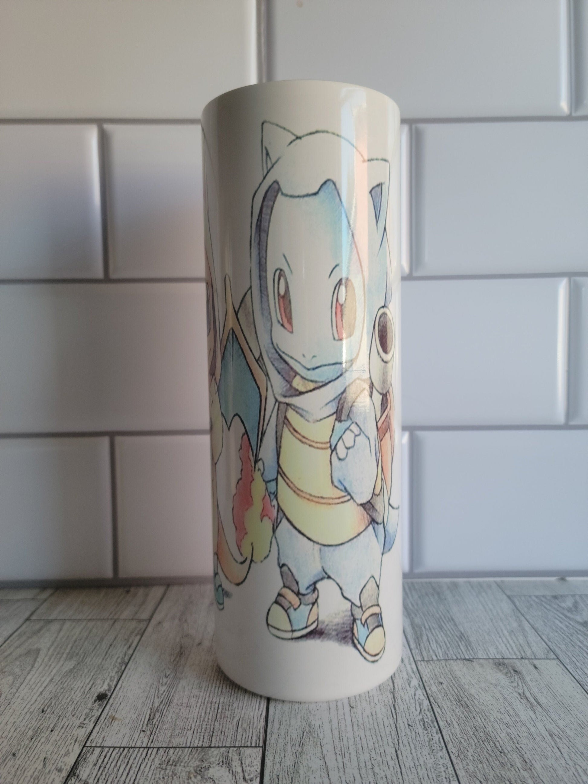 pokemon* sketch* charmander*squrittle* 20oz Skinny Tumbler**