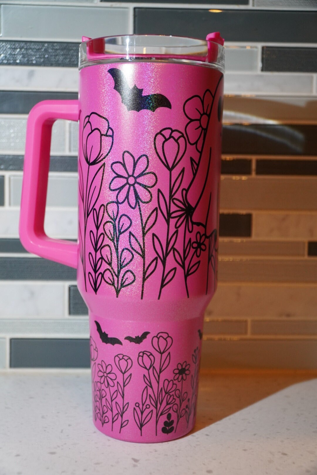 Spooky Season**Boojee*Ghost**spooky vibes**hot pink**40 oz Tumbler