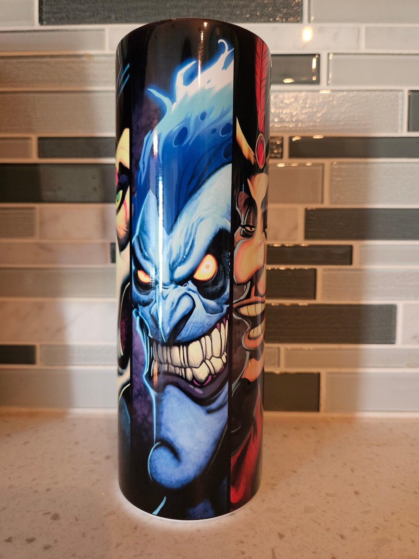 Villain**Hook**Scar**Hades**Witch Doctor**20 oz Skinny tumbler** cold and hot drink**