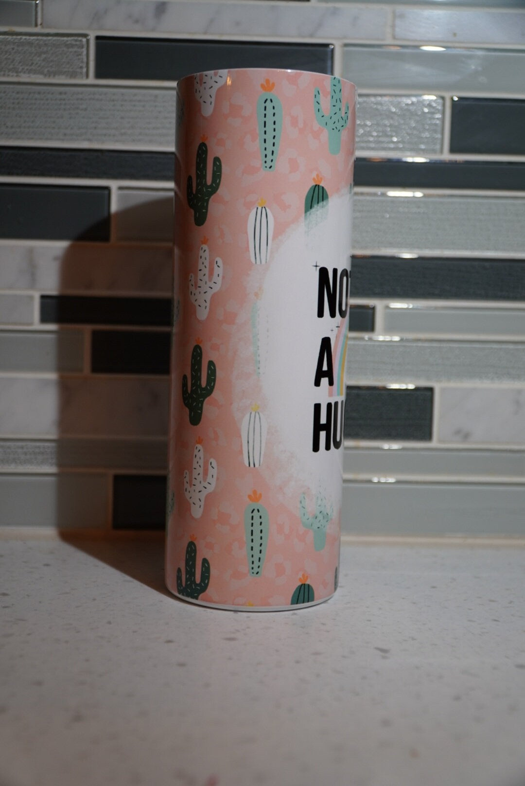 Not a Hugger**Cactus**Prick**pink** 20 oz Skinny Tumbler**