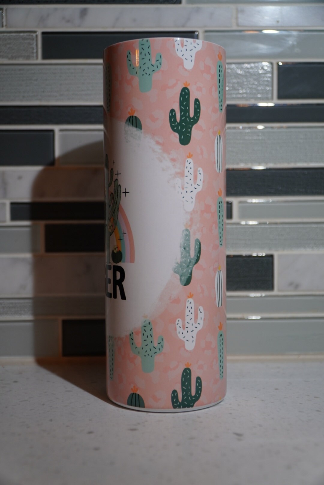 Not a Hugger**Cactus**Prick**pink** 20 oz Skinny Tumbler**