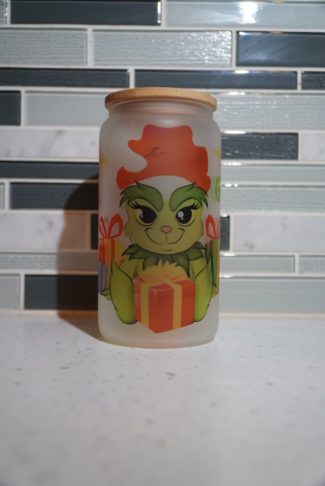 16 oz Frosted Grouch Bucks Glass