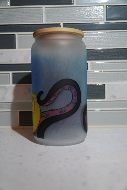 16 oz frosted cup glass**Sea Witch**cold cup**reusable cup** cup with lid and straw**Beer cup*