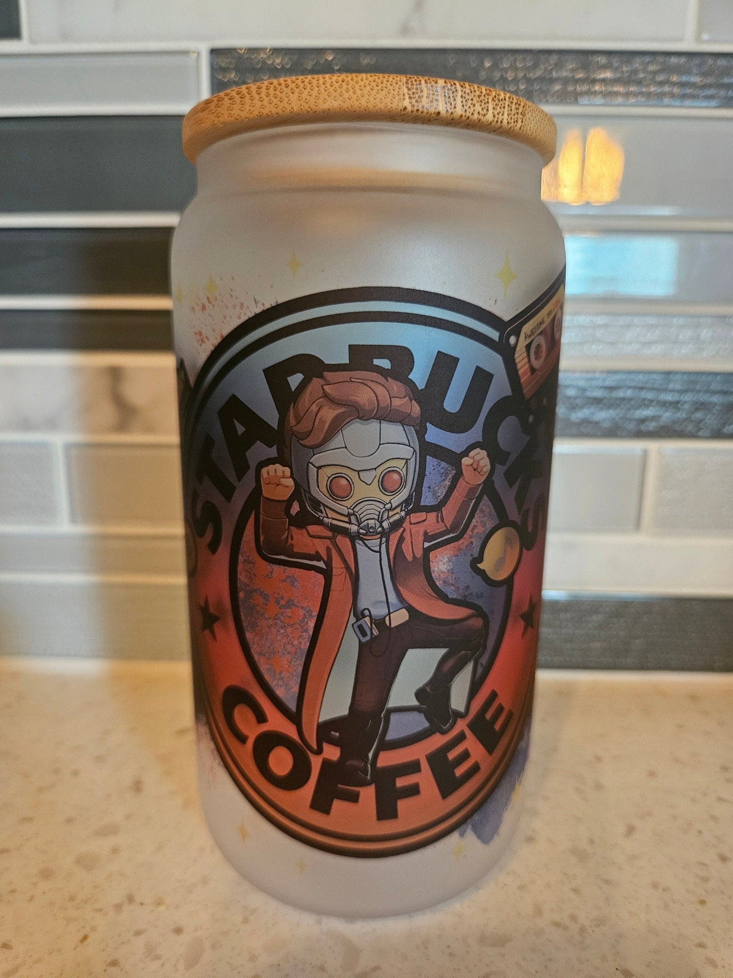 16 oz frosted cup **Guardian**Star Lord**Groot**Rocket**Galaxy**starbucks**cold cup**reusable cup** cup with lid and straw**Beer cup**