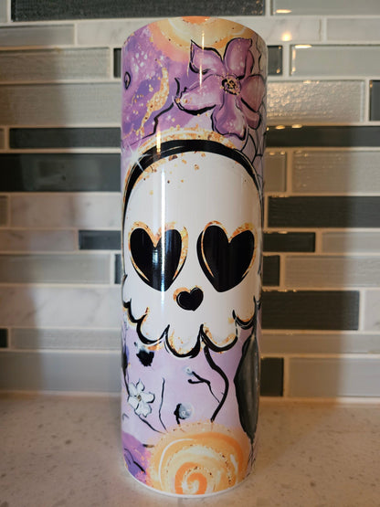 Skull and flowers 20 oz tumbler Floral Skull Boho