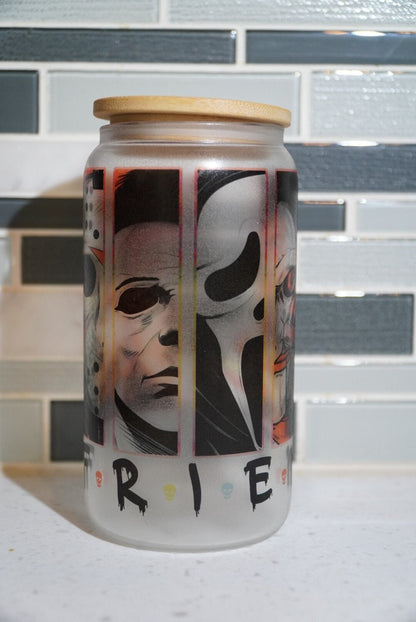 Horror Coffee***Freddy**Pennywise**Chucky***Jason***Ghost Face***16 oz Beer Glass