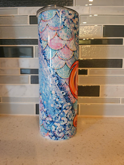 Mermaid***Flounder**Sea Witch**20 oz Skinny tumbler** cold and hot drink**