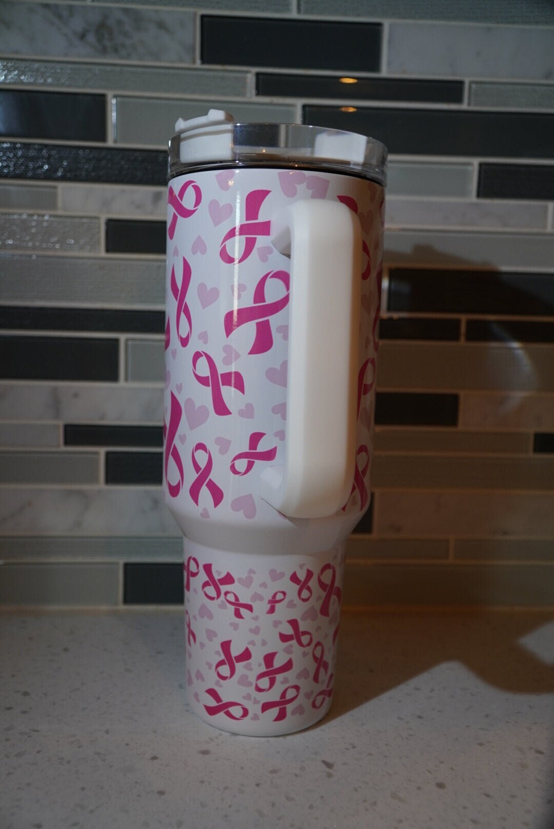 Breast cacncer**pink ribbon* we wear pink in October**40 oz Tumbler