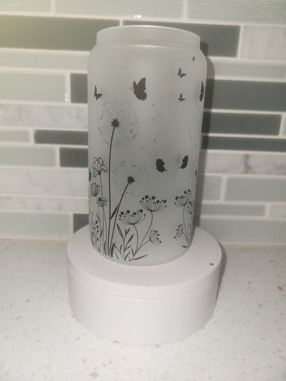 Mama Bear**Flowers**Butterflies**Dandelions**16 oz Frosted beer glass