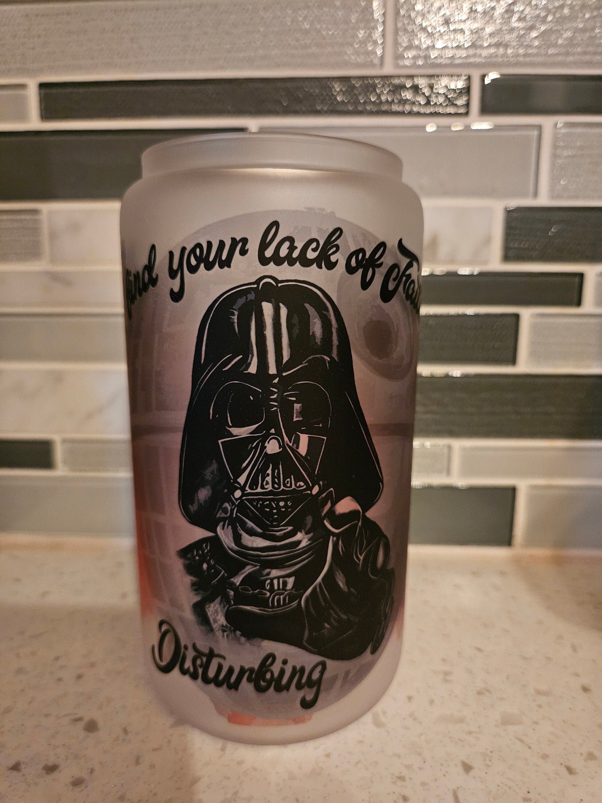 16 oz frosted cup **Darth**Star*starbucks**cold cup**reusable cup** cup with lid and straw**Beer cup**