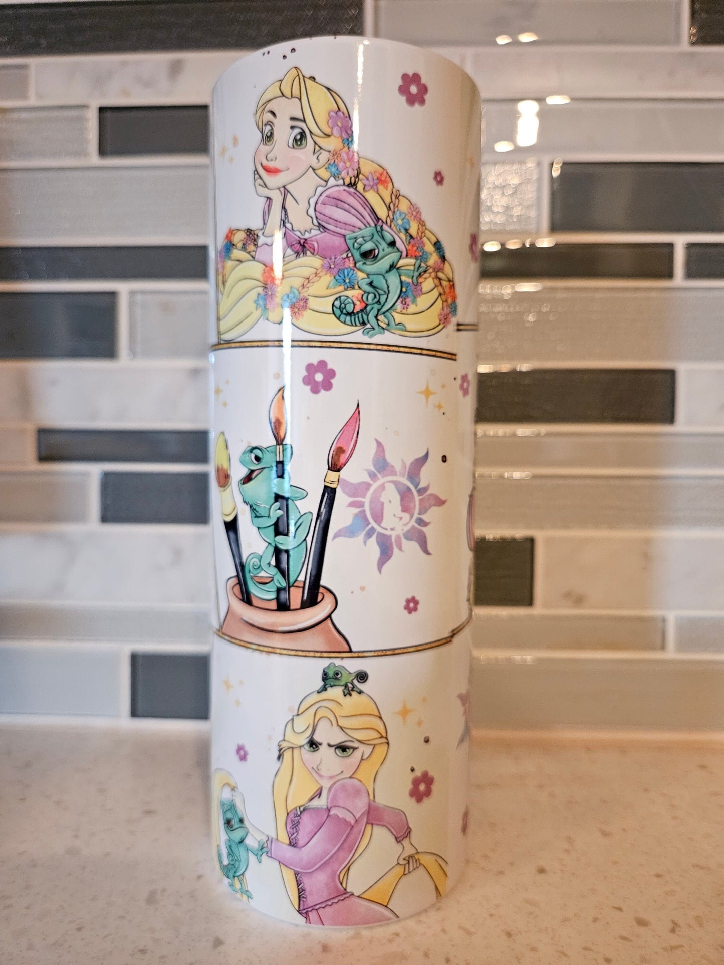 Rapunzell**cartoon**princess**20 oz Skinny tumbler** cold and hot drink**